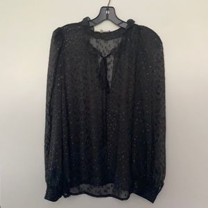 Black polka dot blouse